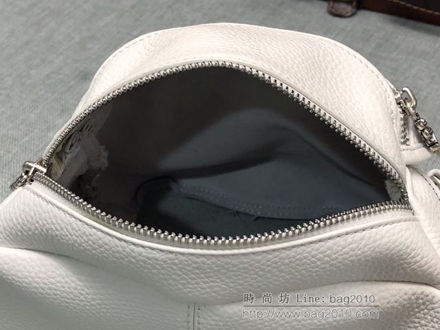 chrome hearts包 K053 克羅心挎包 白色 進口摔紋牛皮腰包 925純銀配件  gjc1528